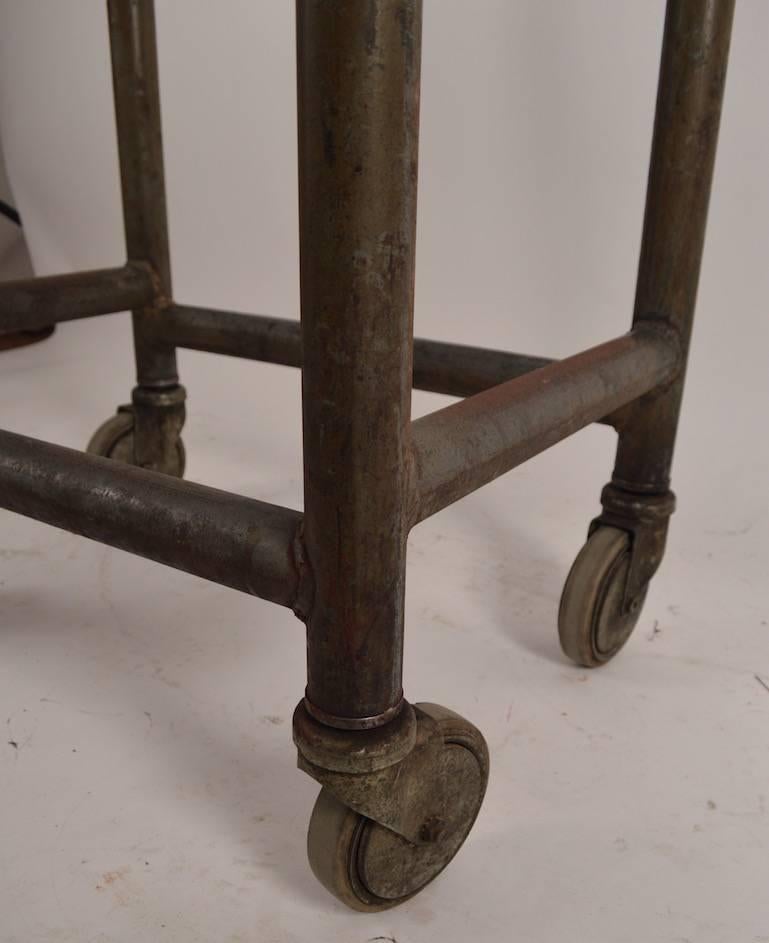 American Industrial Iron Turtle Stand on Wheels