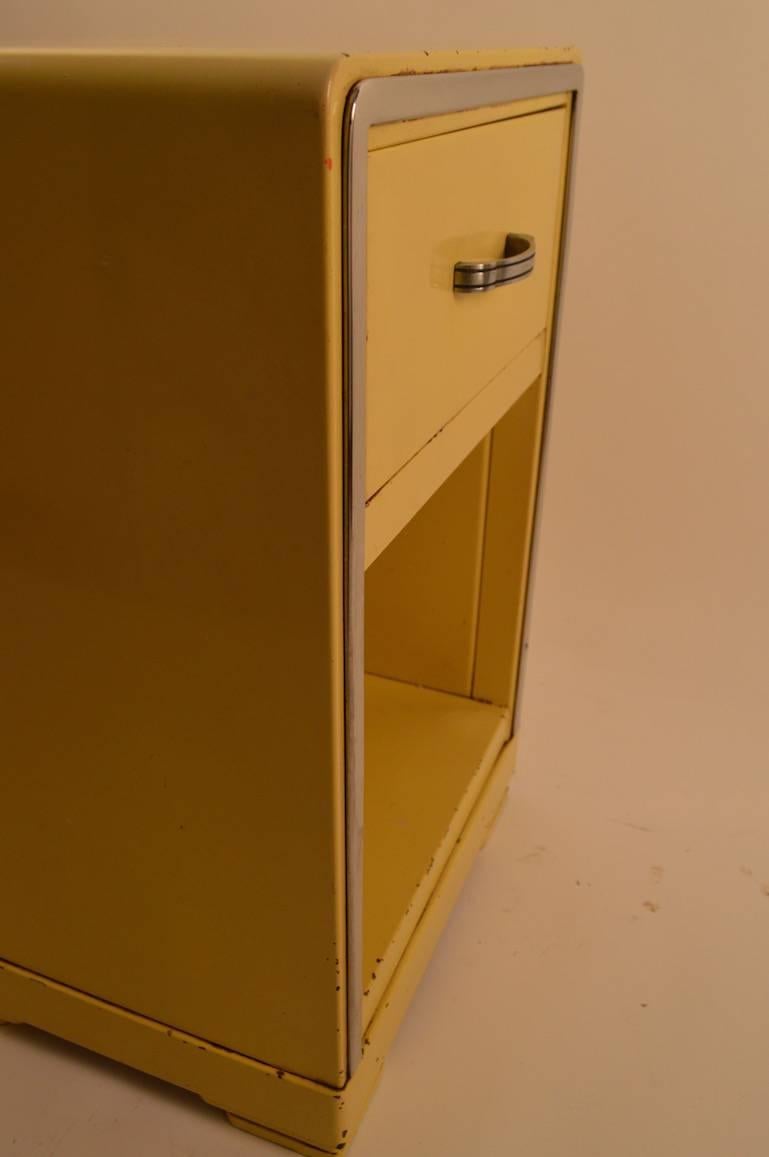 Mid-20th Century Bel Geddes for Simmons Metal Nightstand