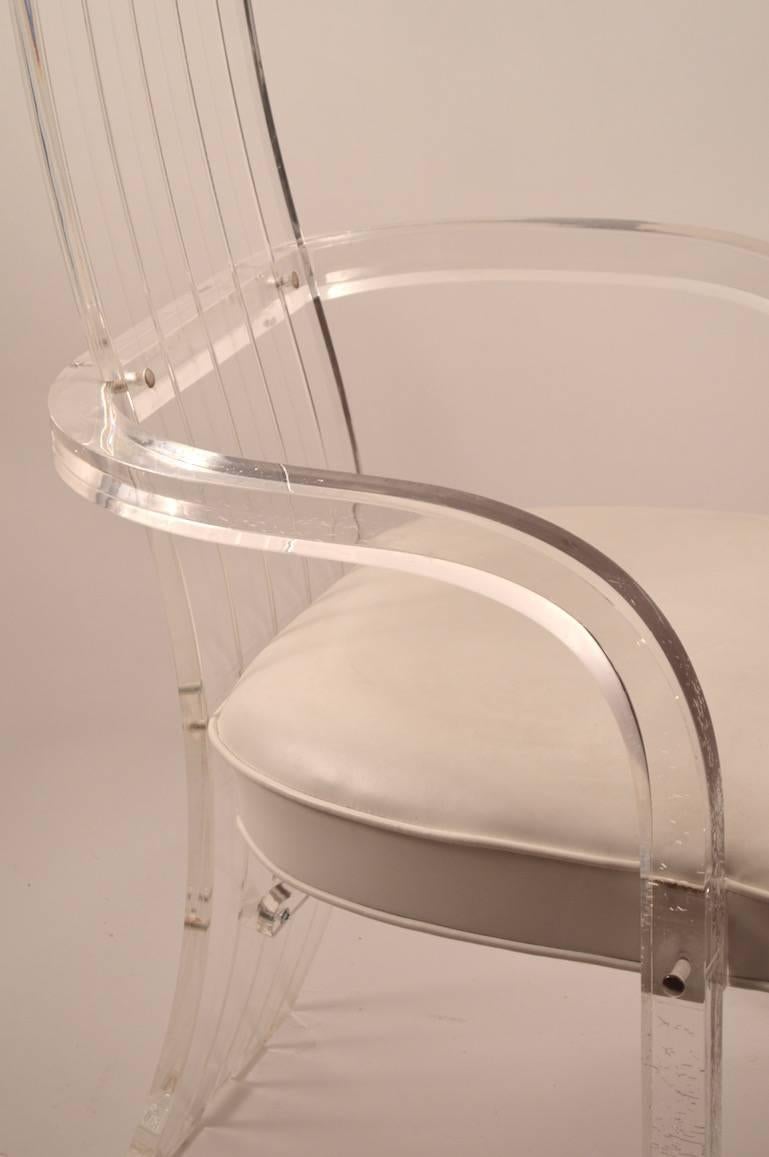 Set of Ten High Back Lucite Dining Chairs In Good Condition In New York, NY