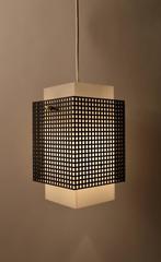 Grid Motif Squared Black and White Pendant Chandelier