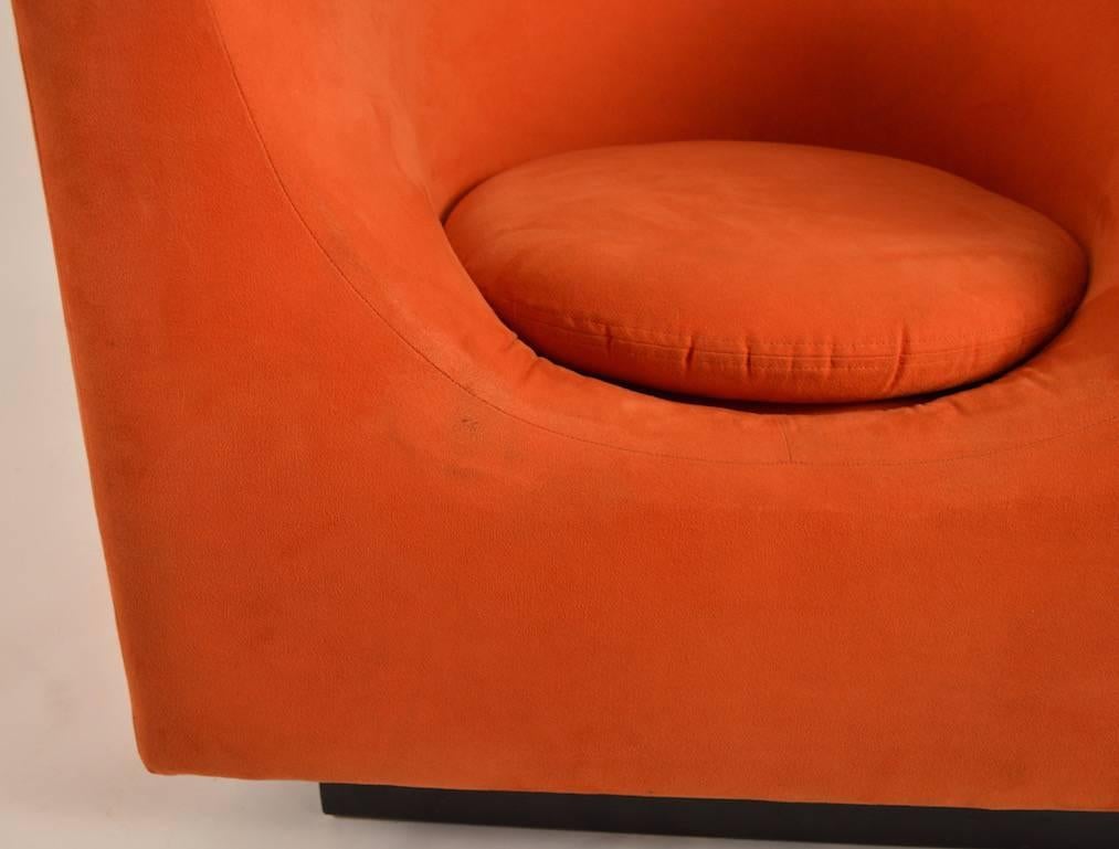 American Mod Cube Chair in Orange Ultrasuede