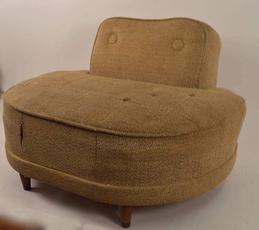 PAIR Oversized Mid-Century Deco Club Chair 3