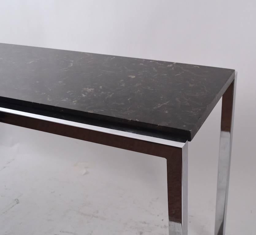 American Chrome Base Black Marble-Top Console
