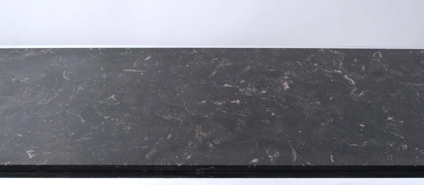 Late 20th Century Chrome Base Black Marble-Top Console