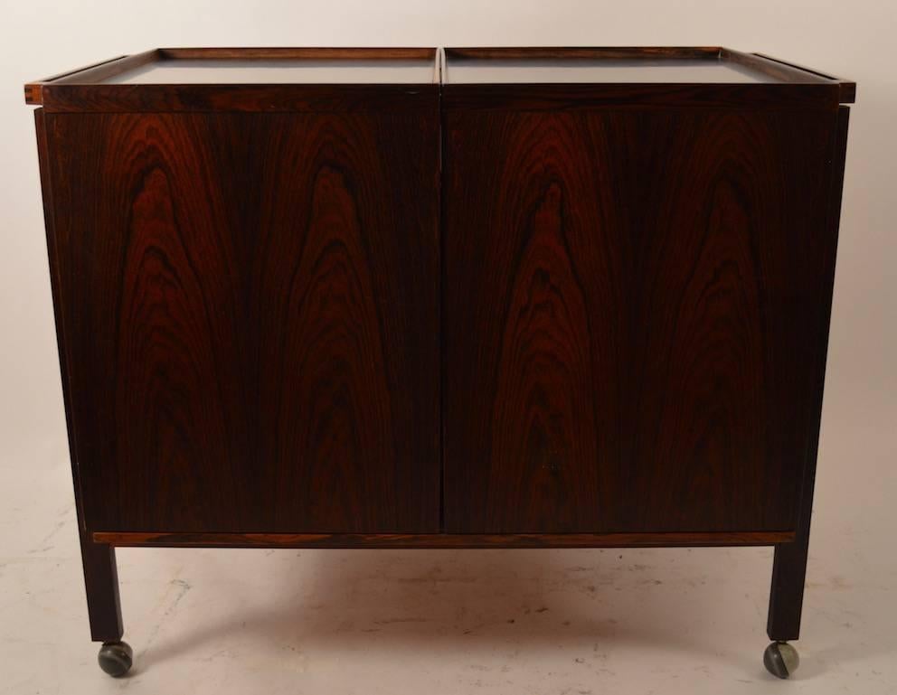 Exquisite Danish Rosewood Cart by Nies Erik Glasdam Jensen For Sale 3
