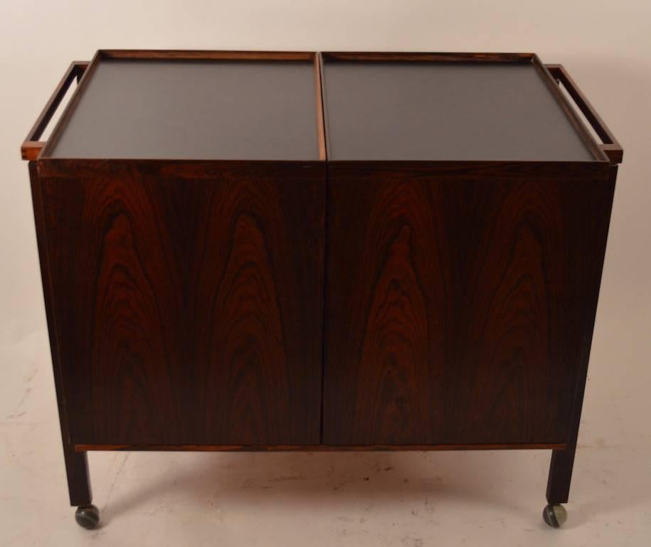 Exquisite Danish Rosewood Cart by Nies Erik Glasdam Jensen For Sale 4