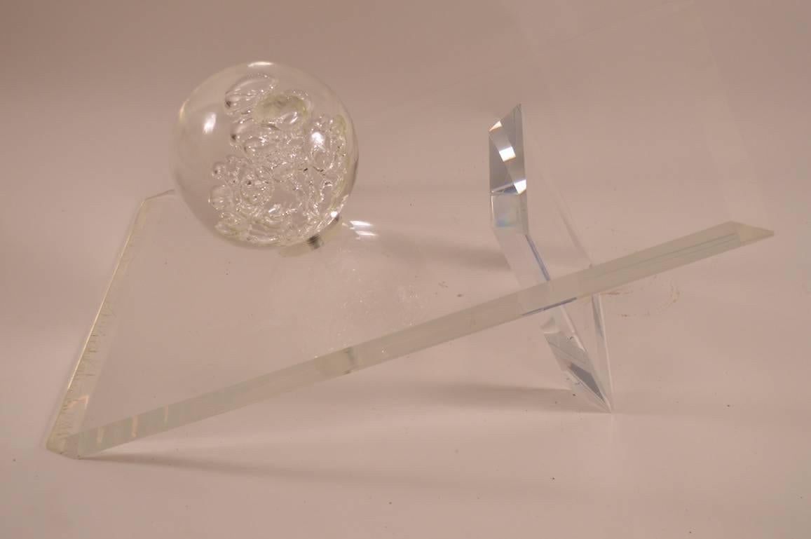 American Spectacular Lucite and Glass Table For Sale