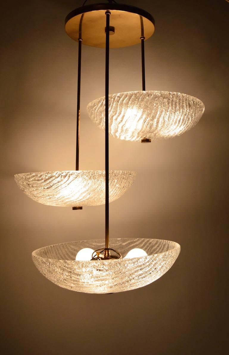 Three Shade Chandelier by Carl Fagerlund In Excellent Condition In New York, NY