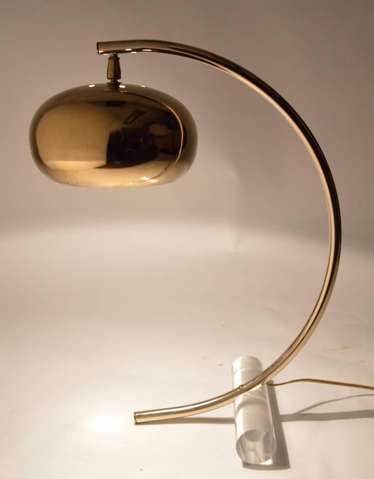 American Brass and Lucite Desk Lamp