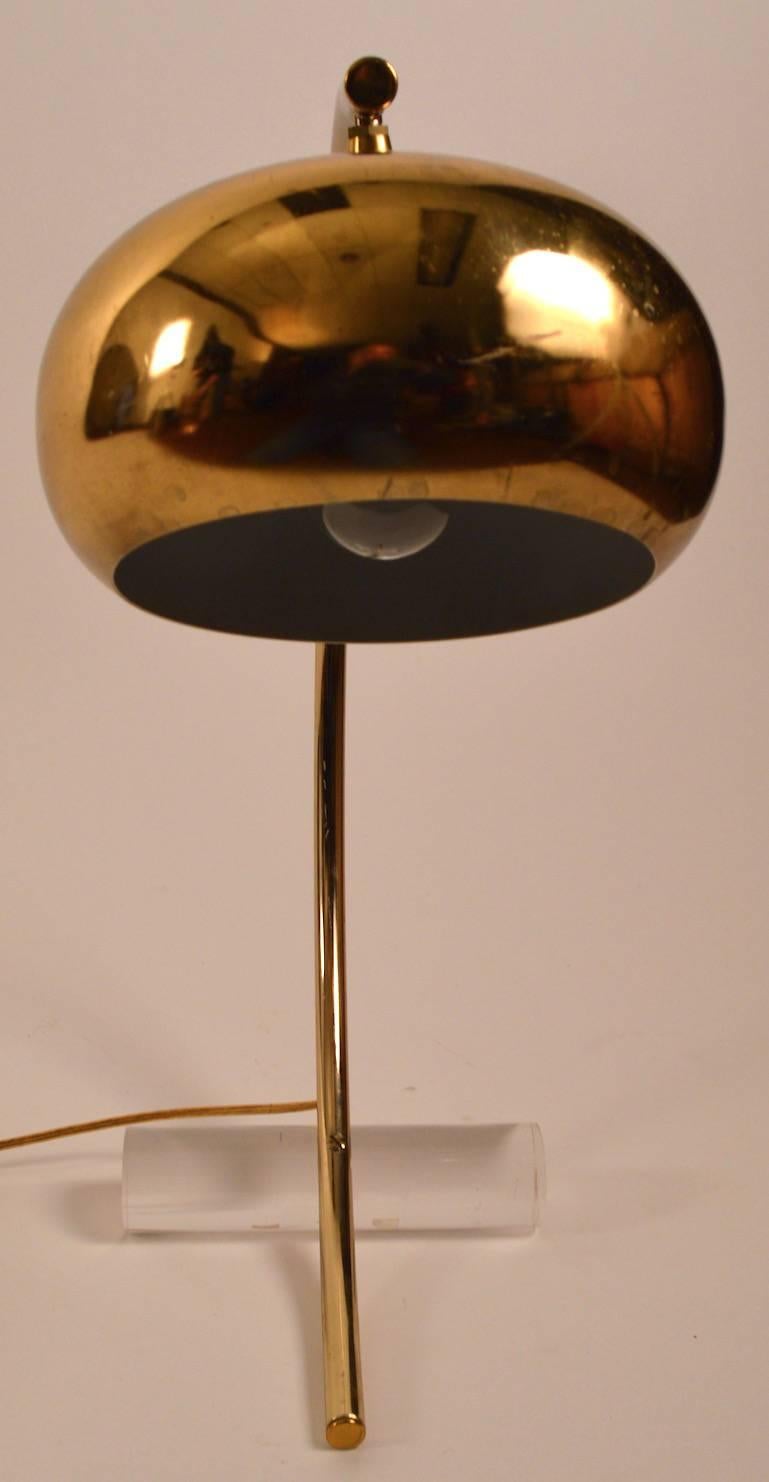 Brass and Lucite Desk Lamp 1