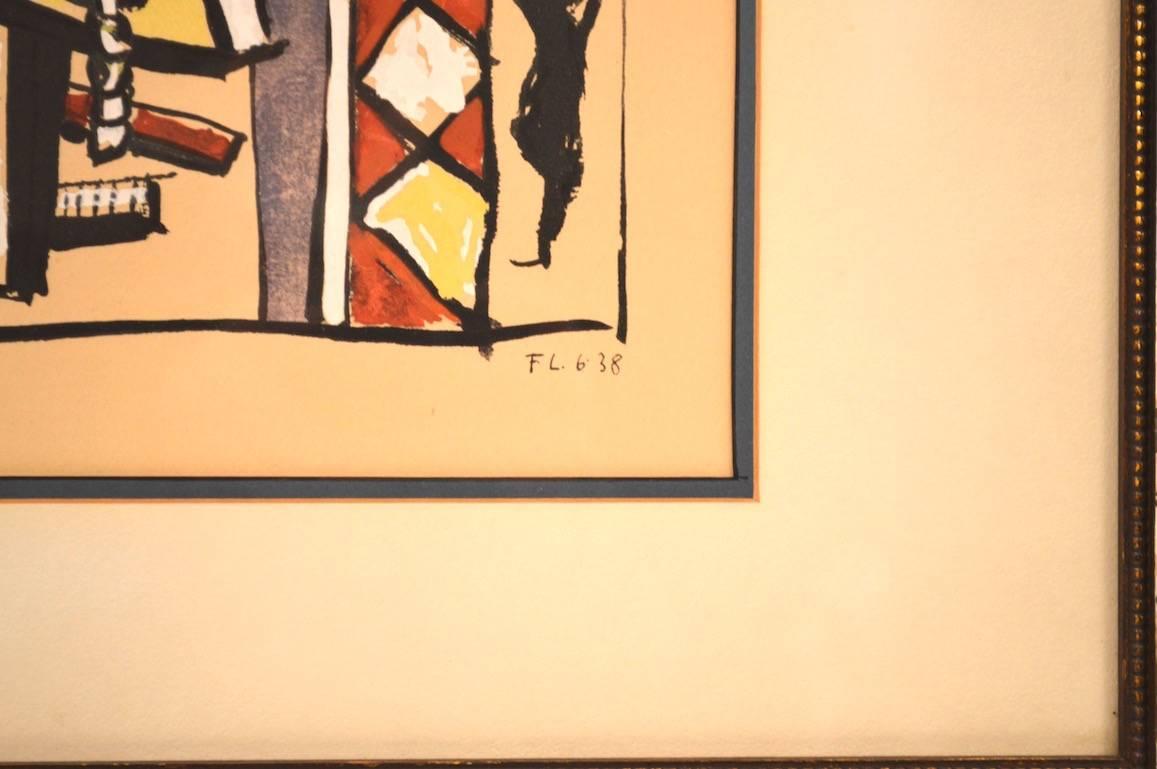 Period Fernand Leger Framed Print In Excellent Condition In New York, NY
