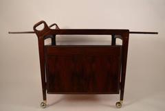 Gorgeous Danish Modern Rosewood Cart