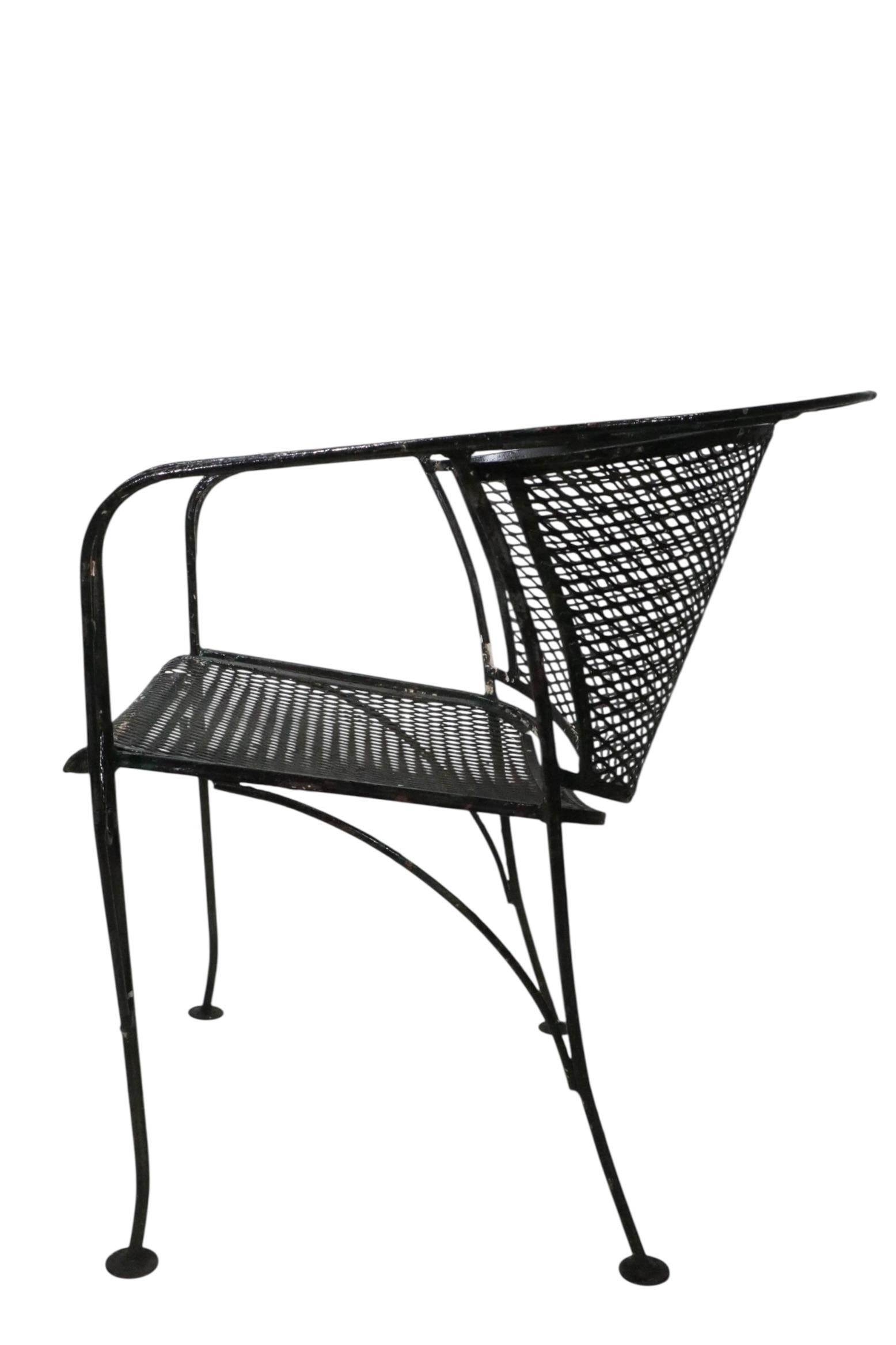 Vintage Garden Patio Poolside Salterini Zig Zag Pattern Chair c. 1950/60's For Sale 1