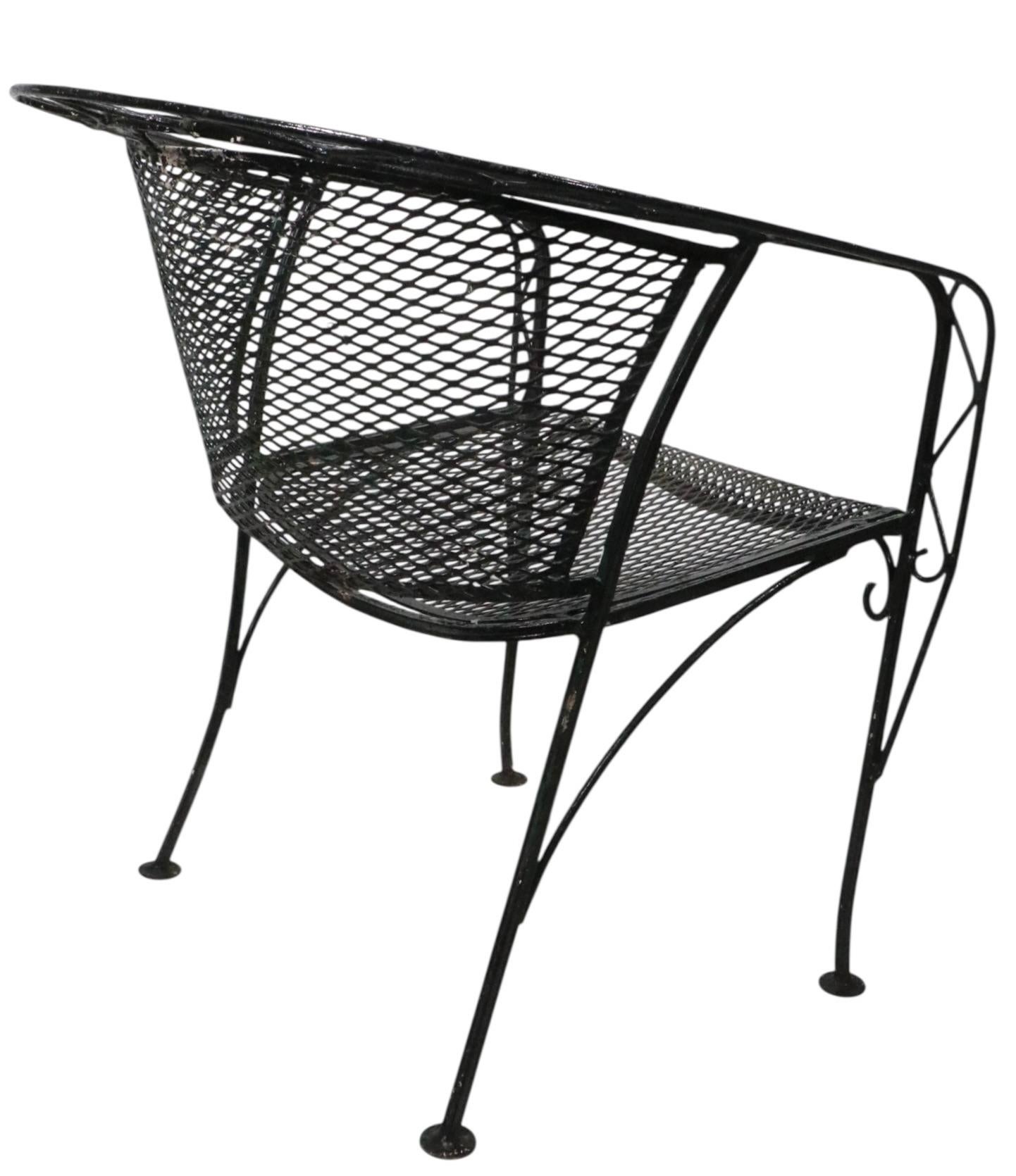 Vintage Garden Patio Poolside Salterini Zig Zag Pattern Chair c. 1950/60's For Sale 3