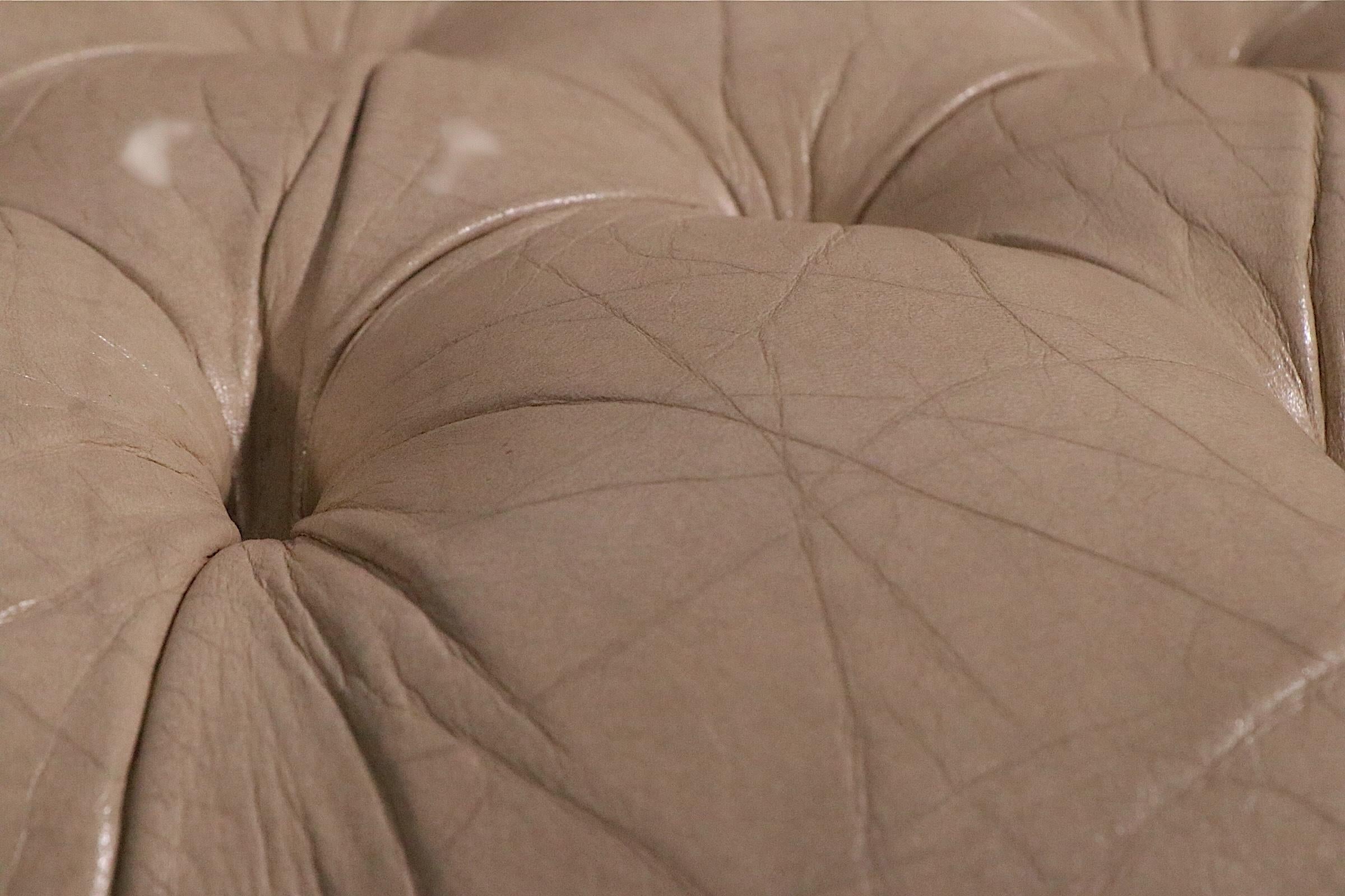 Pair of Tufted Leather Chesterfield Sofas c. 1950/60's For Sale 4