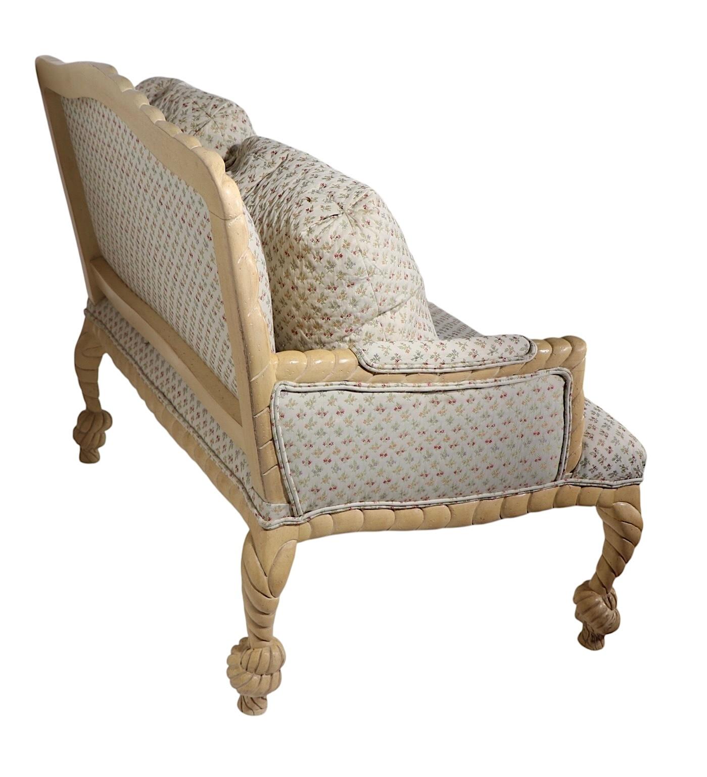 Hollywood Regency Regency Rope Tassel Loveseat For Sale