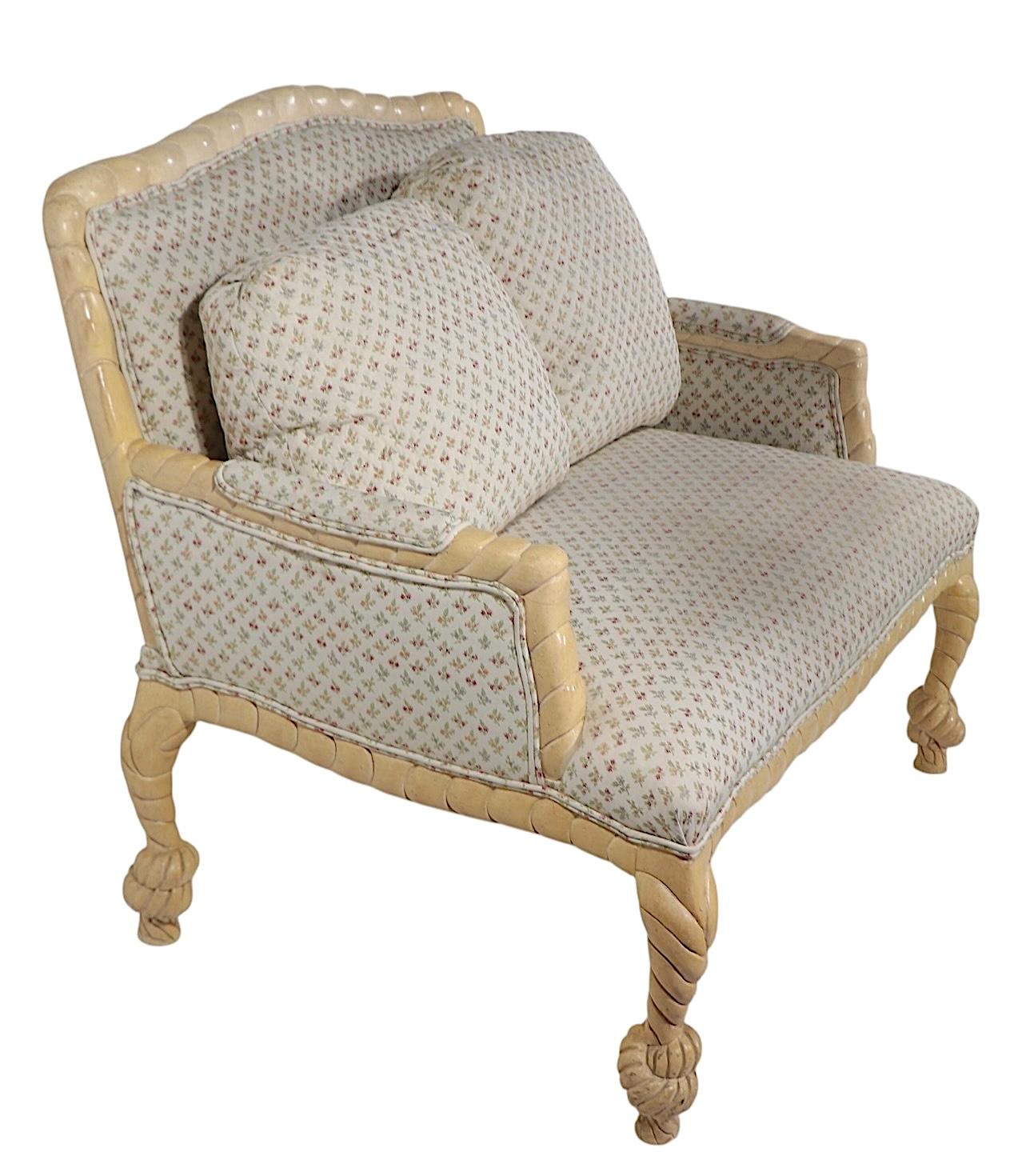 Carved Regency Rope Tassel Loveseat For Sale