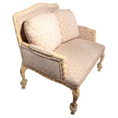 Carved Wood Frame Rope Tassel Loveseat  Sofa after AME Fournier Made in Italy
