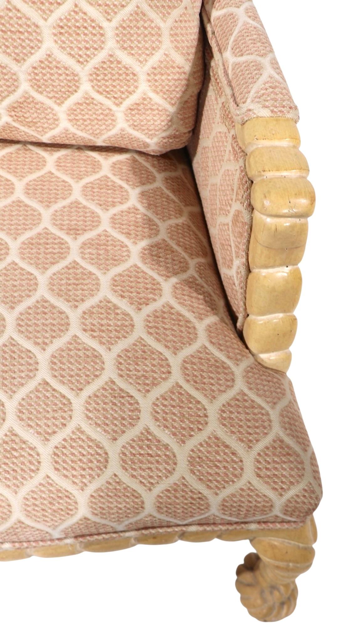 Causeuse avec cadre en Wood sculpté et glands en corde  Canapé d'après AME Fournier Made in Italy en vente 6
