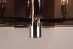 Smoked Lucite and Chrome Chandelier