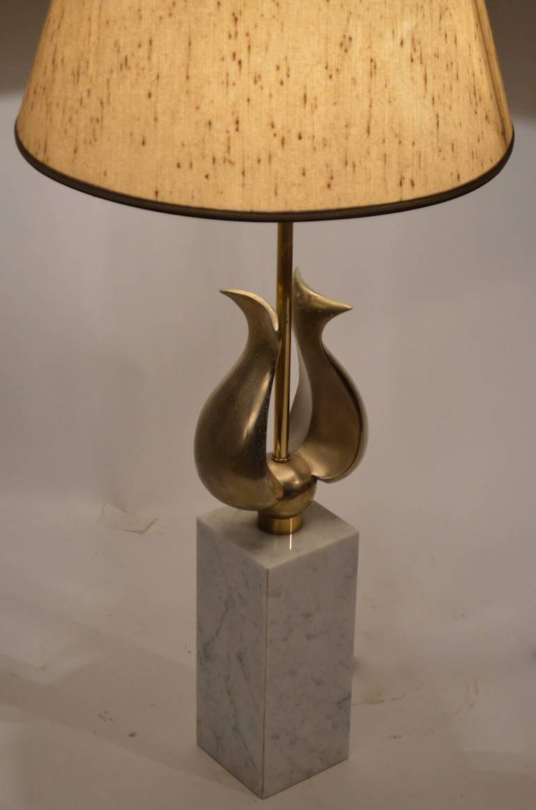 Mid-Century Modern Marble Base with Decorative 