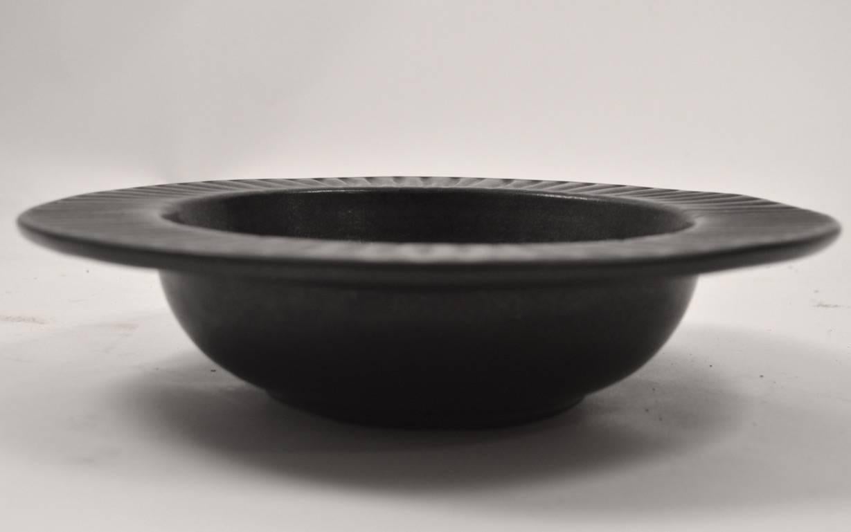 American Matt Black Pottery Bowl by Spencer