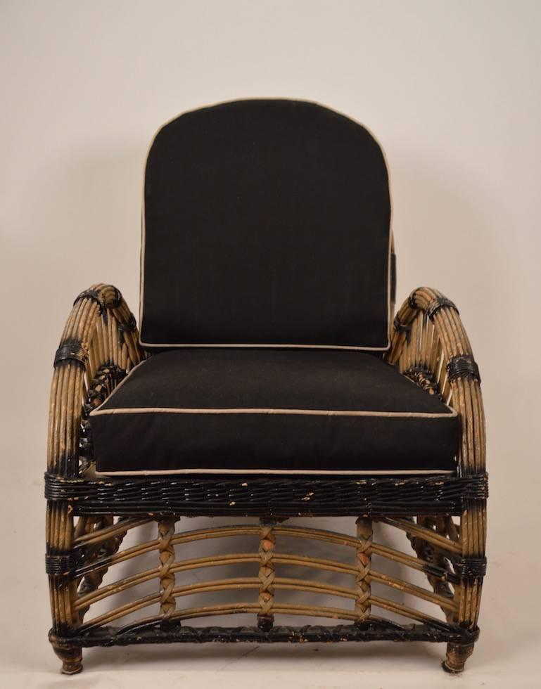 Mid-20th Century Art Deco Wicker Lounge Chair