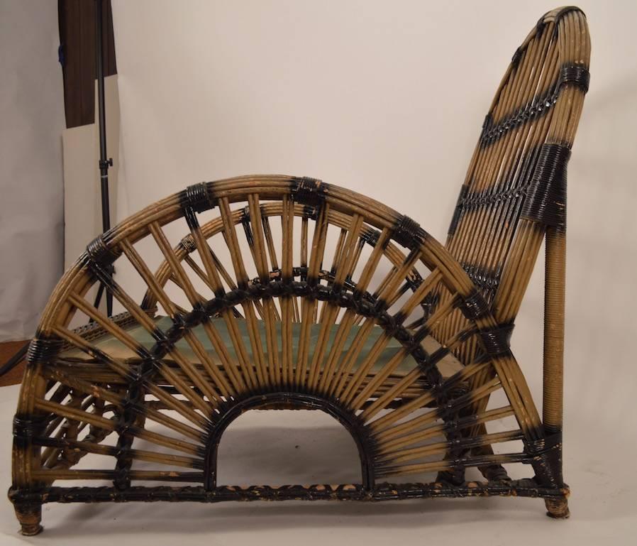 Papercord Art Deco Wicker Lounge Chair
