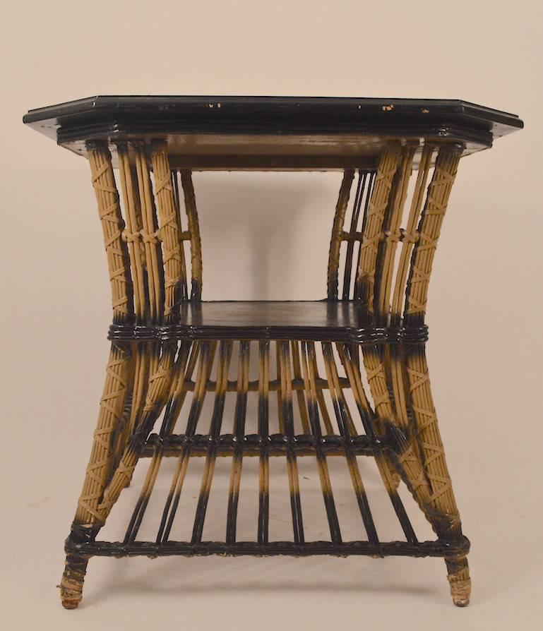 Art Deco Wicker Table In Good Condition For Sale In New York, NY