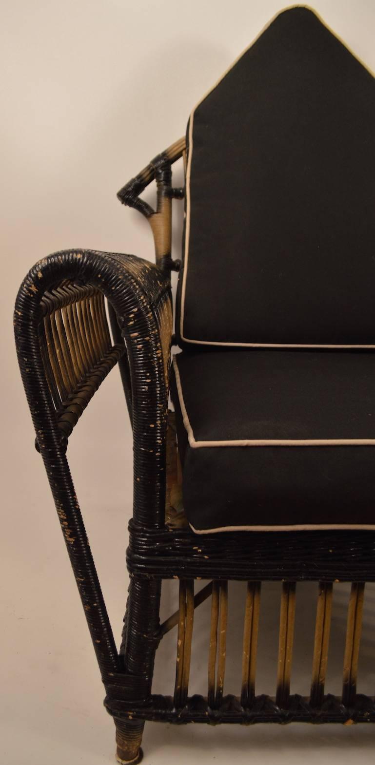 American Art Deco Wicker Lounge Chair