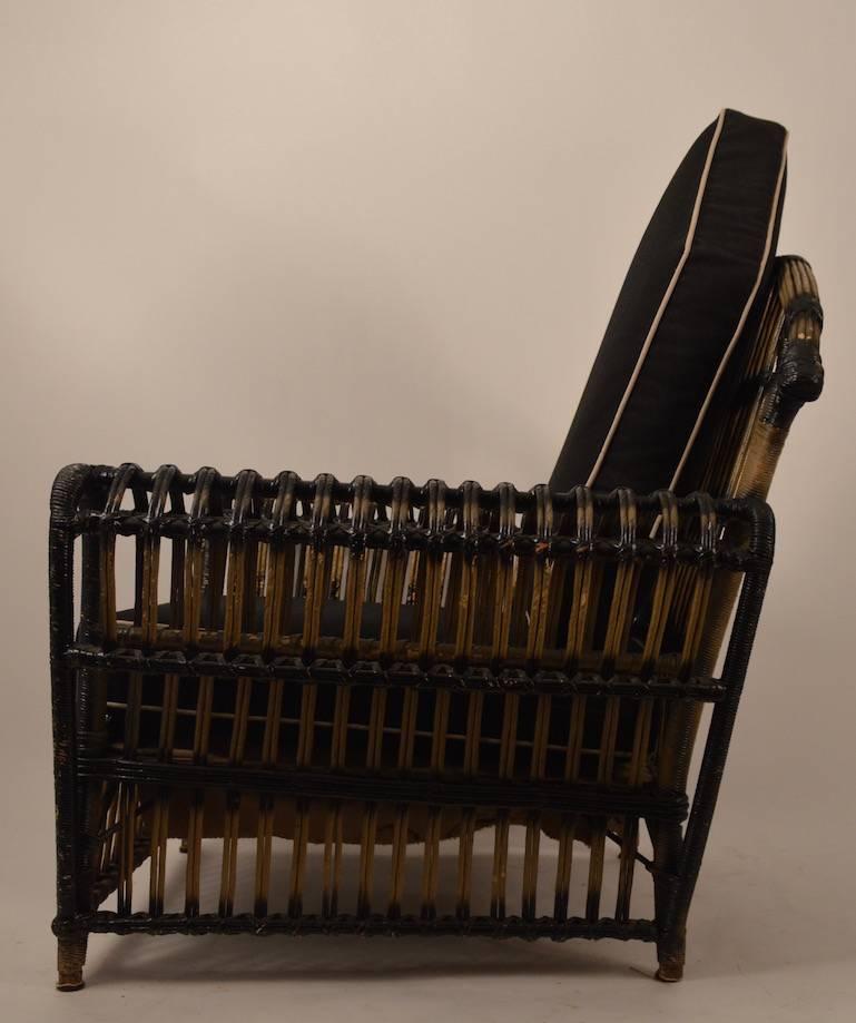 Art Deco Wicker Lounge Chair In Good Condition In New York, NY