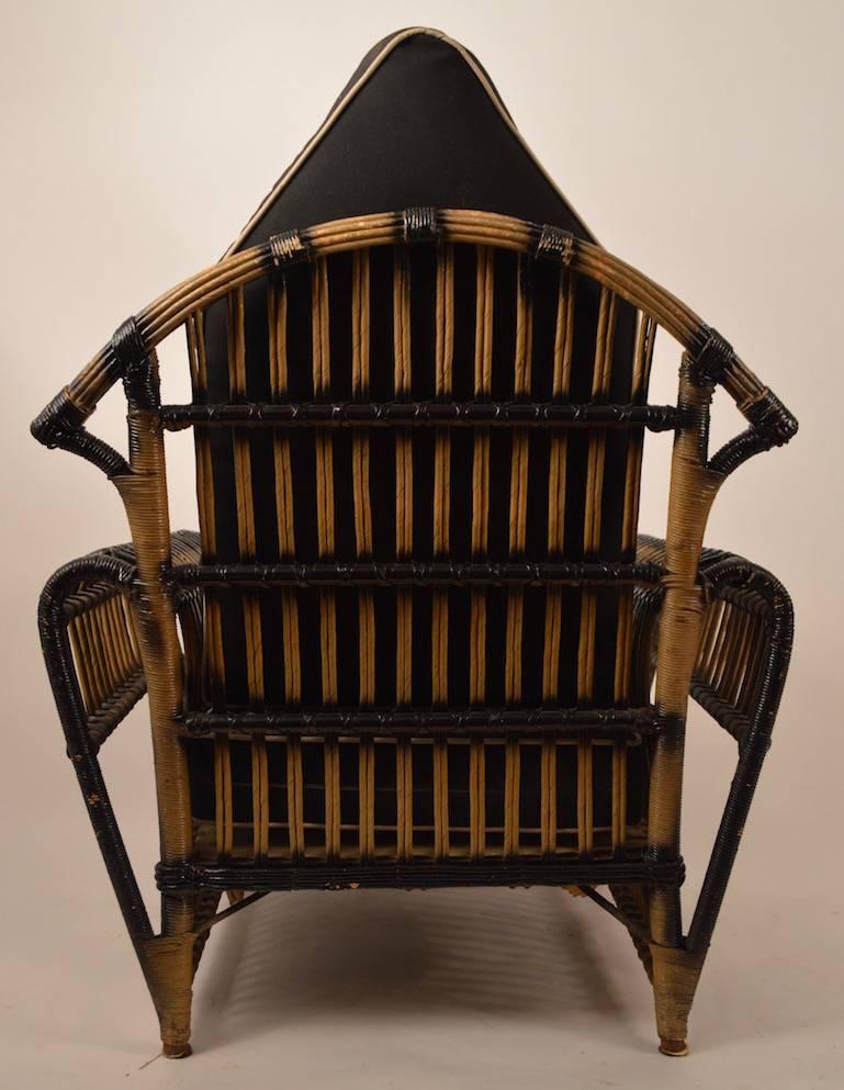 Art Deco Wicker Lounge Chair 1