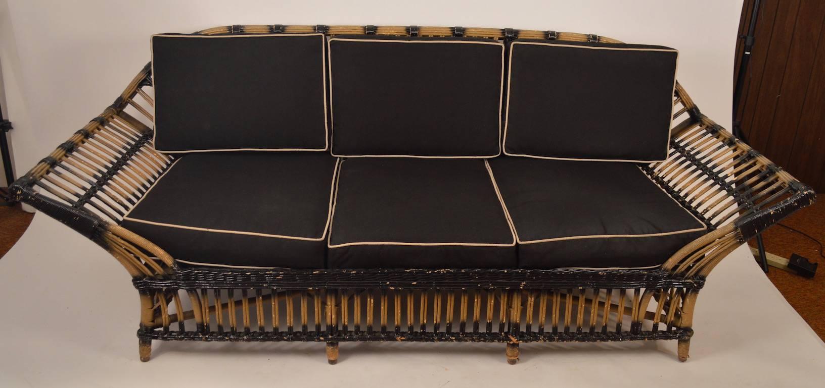 Papercord Art Deco Wicker Sofa