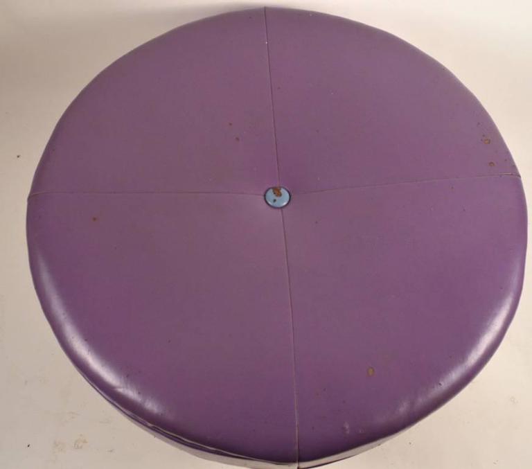 Large Round Rolling Pouf, Stool and Ottoman at 1stDibs