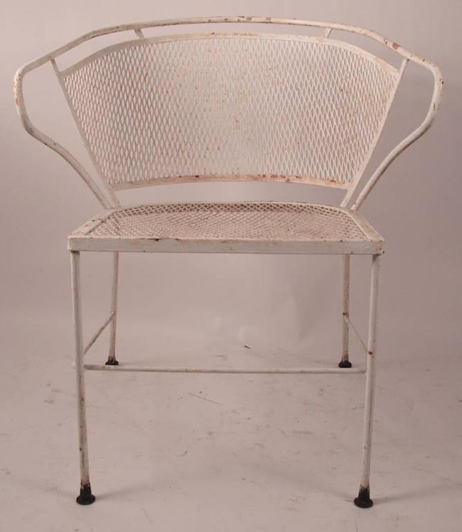 Pair of Metal Mesh Garden Chairs Attributed to Woodard at 1stDibs