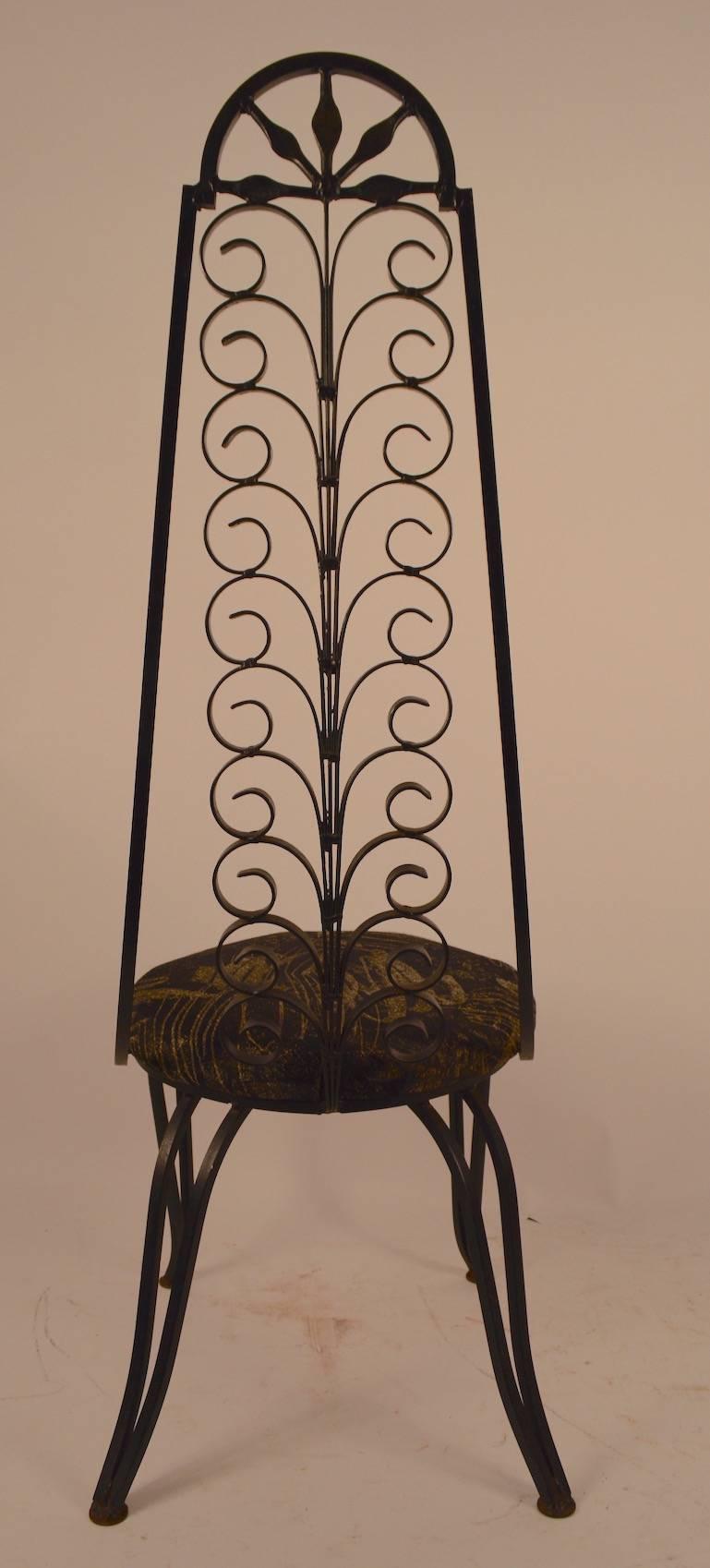 Mid-Century Modern Stylish Wrought Iron Chair After Umanoff