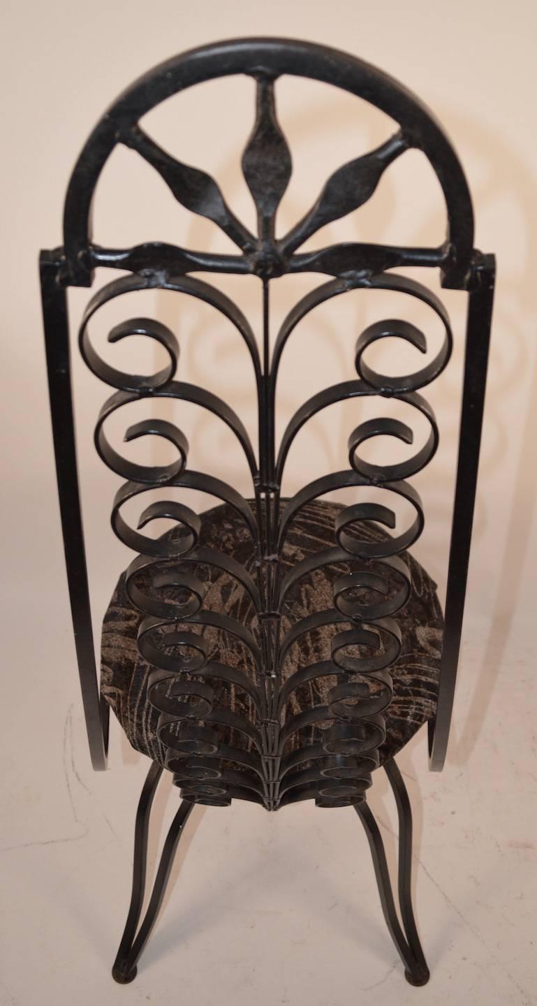 American Stylish Wrought Iron Chair After Umanoff