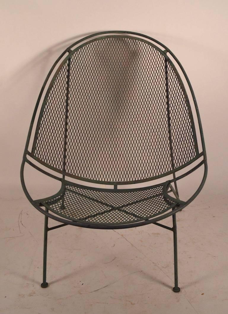 Wrought Iron Salterini Lounge Chair and Ottoman