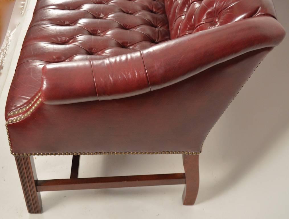 leather chippendale sofa