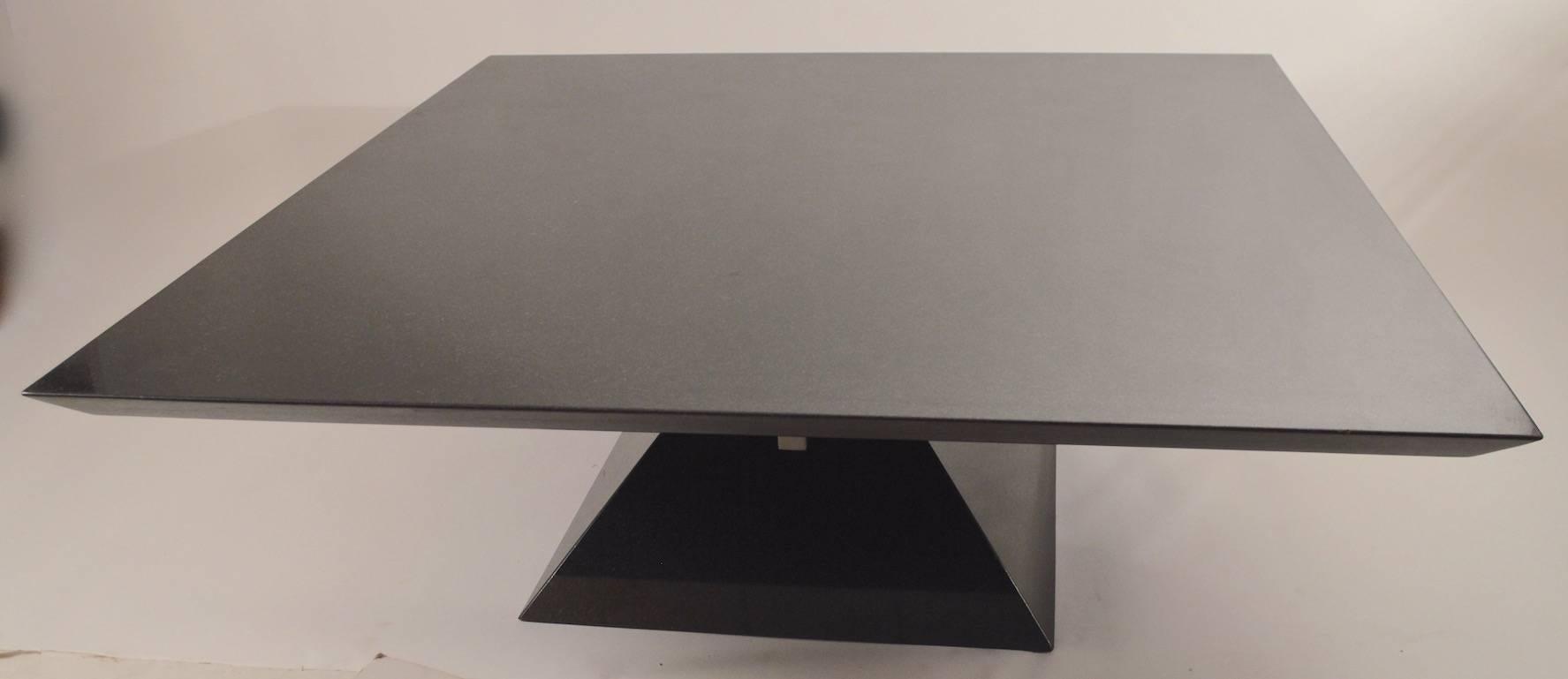 Late 20th Century Rare Custom Design Granite Pyramid Table by Stanley J. Friedman for  Brueton For Sale