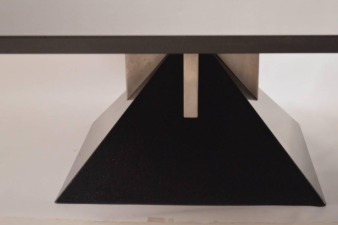 Rare Custom Design Granite Pyramid Table by Stanley J. Friedman for  Brueton For Sale 1