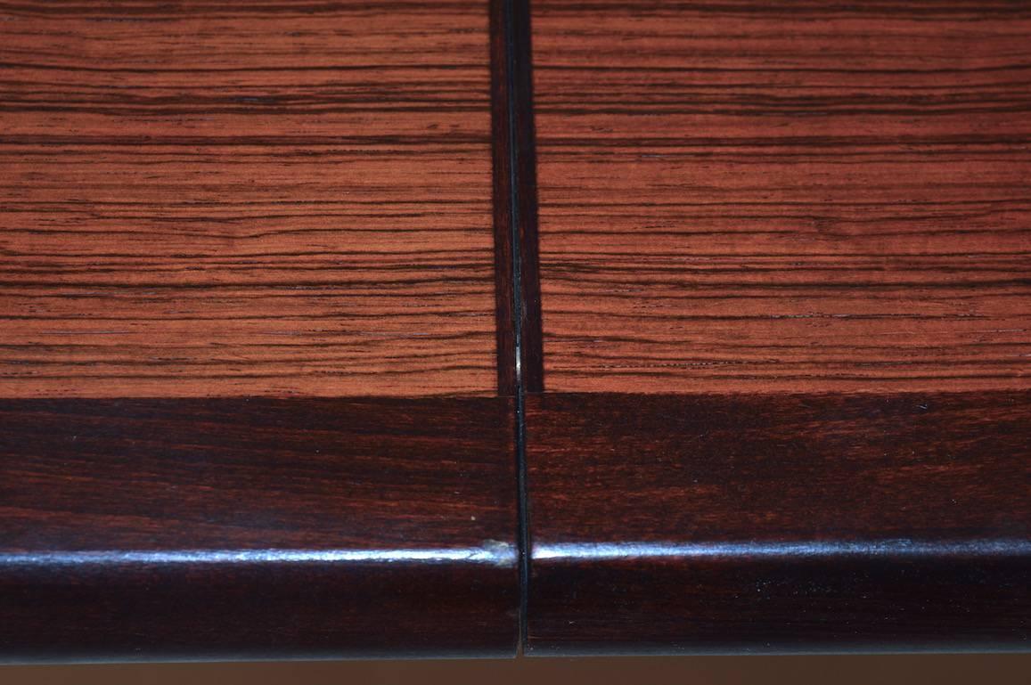 Brass Svante Skogh Cortina Rosewood Dining Table with Two Leaves