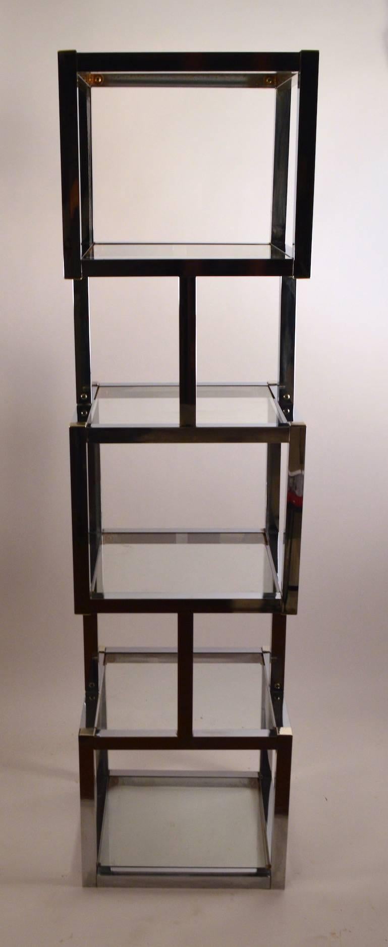 Chrome Cube Form Etagere In Excellent Condition In New York, NY