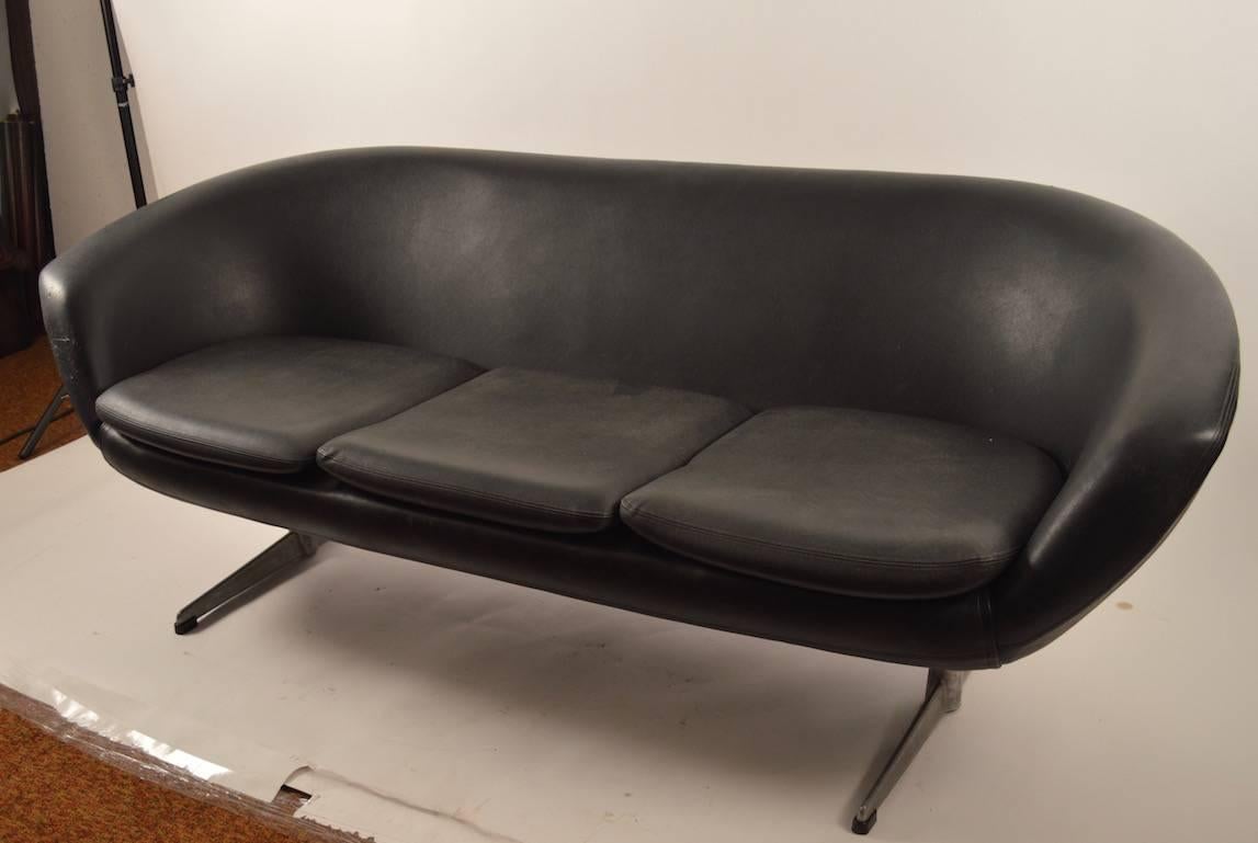 Mid-Century Modern Classic Overman Loveseat Sofa