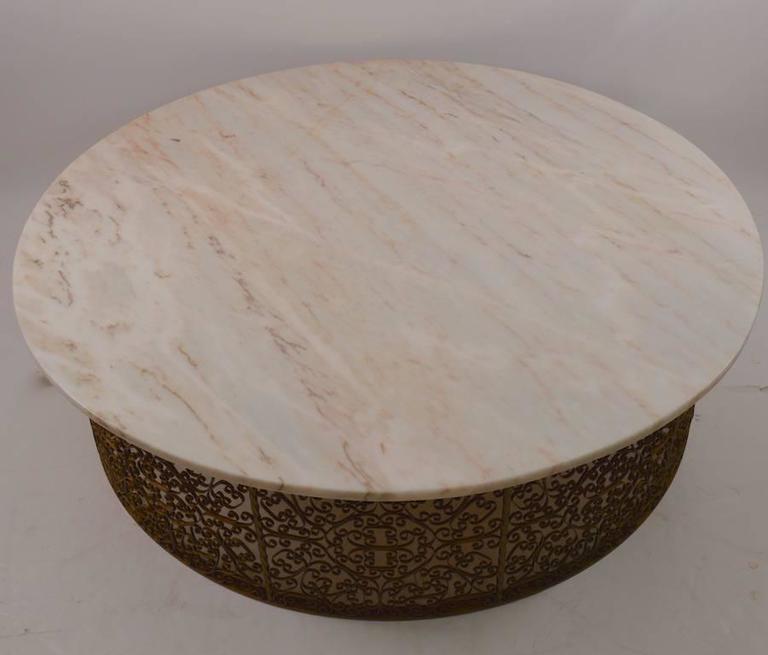 Extra Large Circular Wrought Iron And Marble Table For At 1stdibs Extra Large Circular Wrought Iron And Marble Table For 1