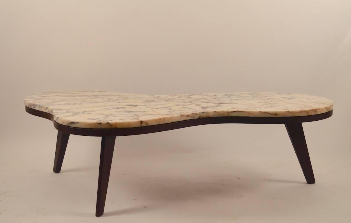 Free-Form Marble-Top Coffee Table  In Good Condition In New York, NY