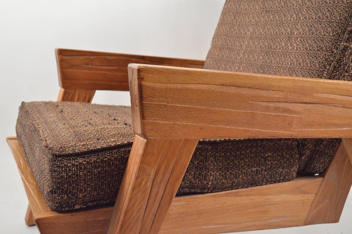 Pair of Ranch Oak Lounge Chairs In Excellent Condition In New York, NY