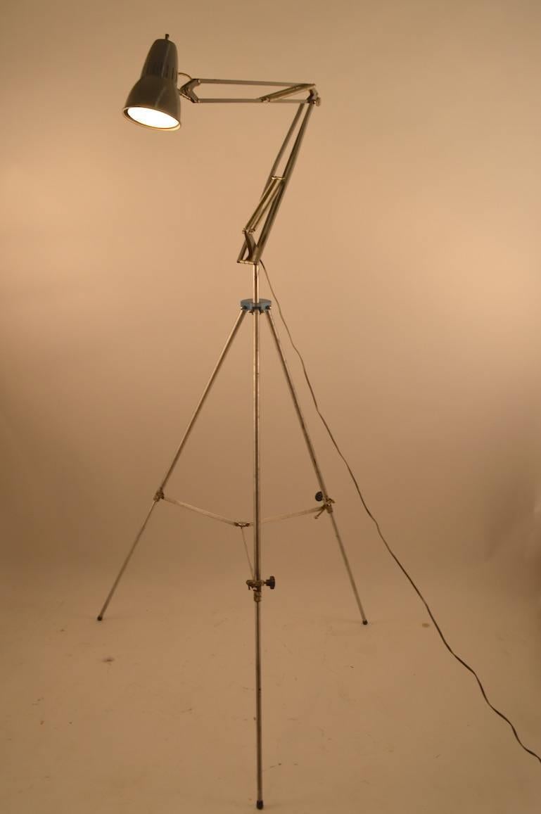 Adjustable Industrial Angle Poise Lamp by Luxo In Good Condition In New York, NY