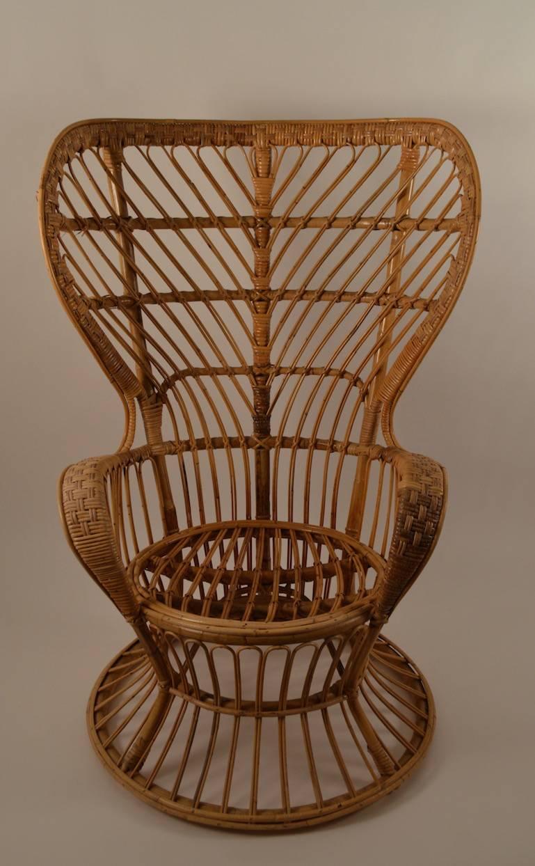 Fan Back Wicker Chair by Lio Carminati 1