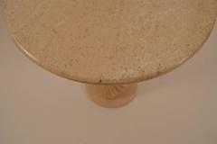 Travertine Marble Stacked Block Twist Base Side Table